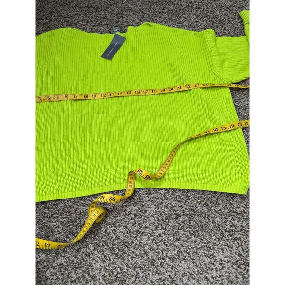 NWT French Connection Womens Neon Green Sweater Sz S Oversized Boxy Gorpcore - Picture 8 of 9
